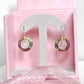 18K Gold Circle Rainbow Taper Baguettes Gemstones Earrings