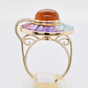 Circle Multi Citrine Rotating Ring