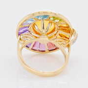 Circle Multi Citrine Rotating Ring