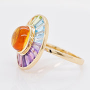 Circle Multi Citrine Rotating Ring