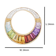 Handcrafted chic pendant with multicolor baguette stones