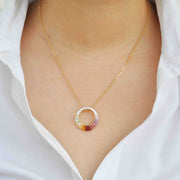circle pendant necklace gold