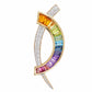 Fashionable multicolour diamond pendant brooch