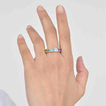 18K Gold Prong-Set Rainbow Gemstones Eternity Band Ring - Vaibhav Dhadda Jewelry