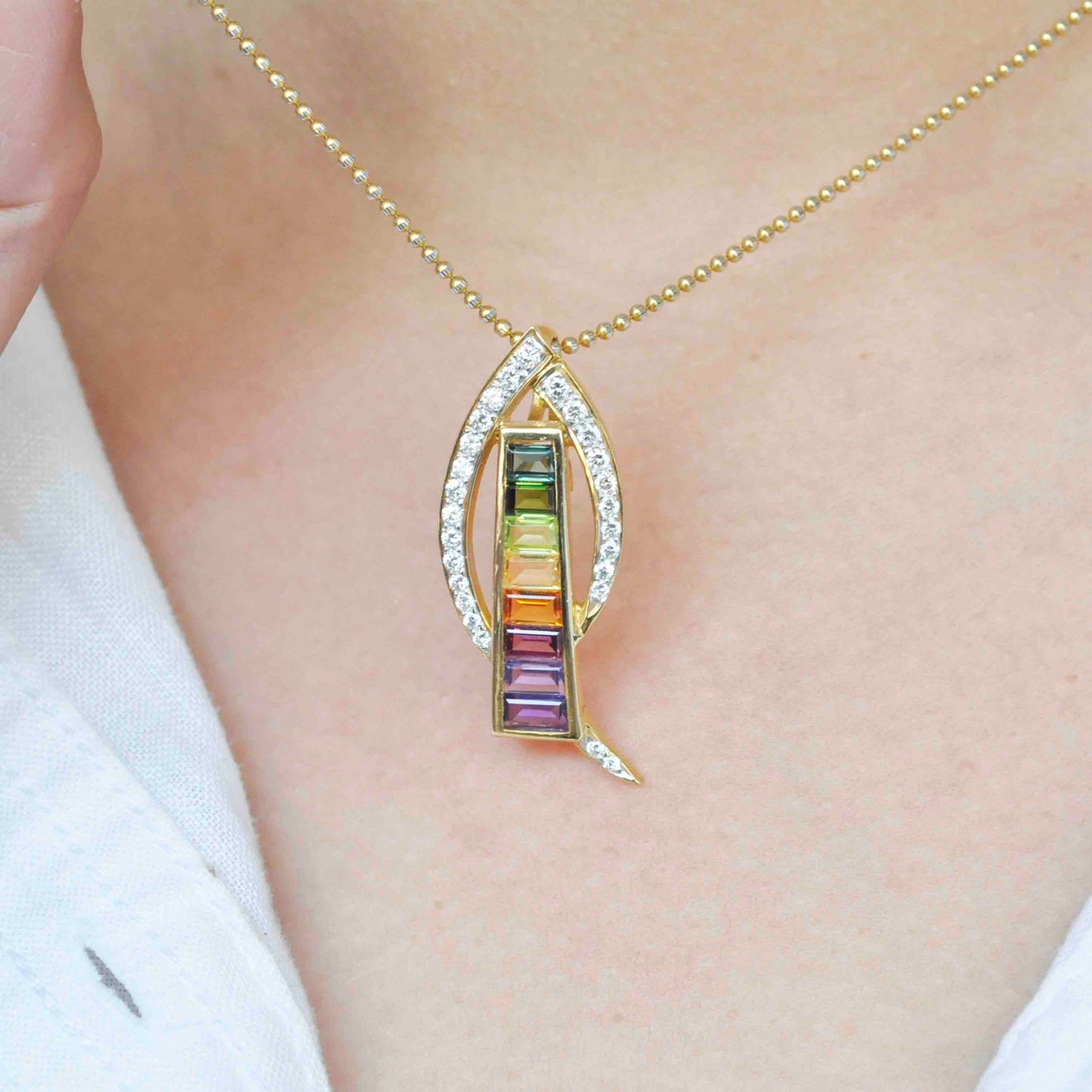 Natural gemstone Pendant necklace