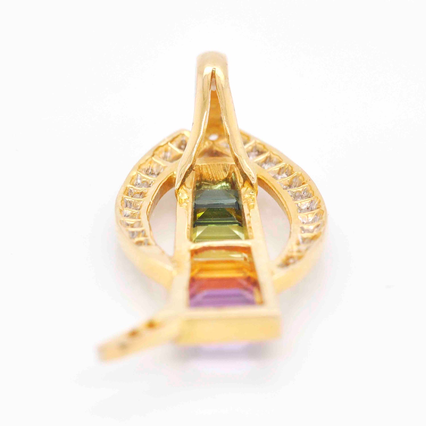 contemporary rainbow pendant necklace