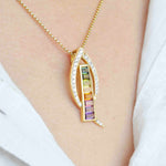 Multicolor diamond pendant