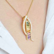 Multicolor diamond pendant