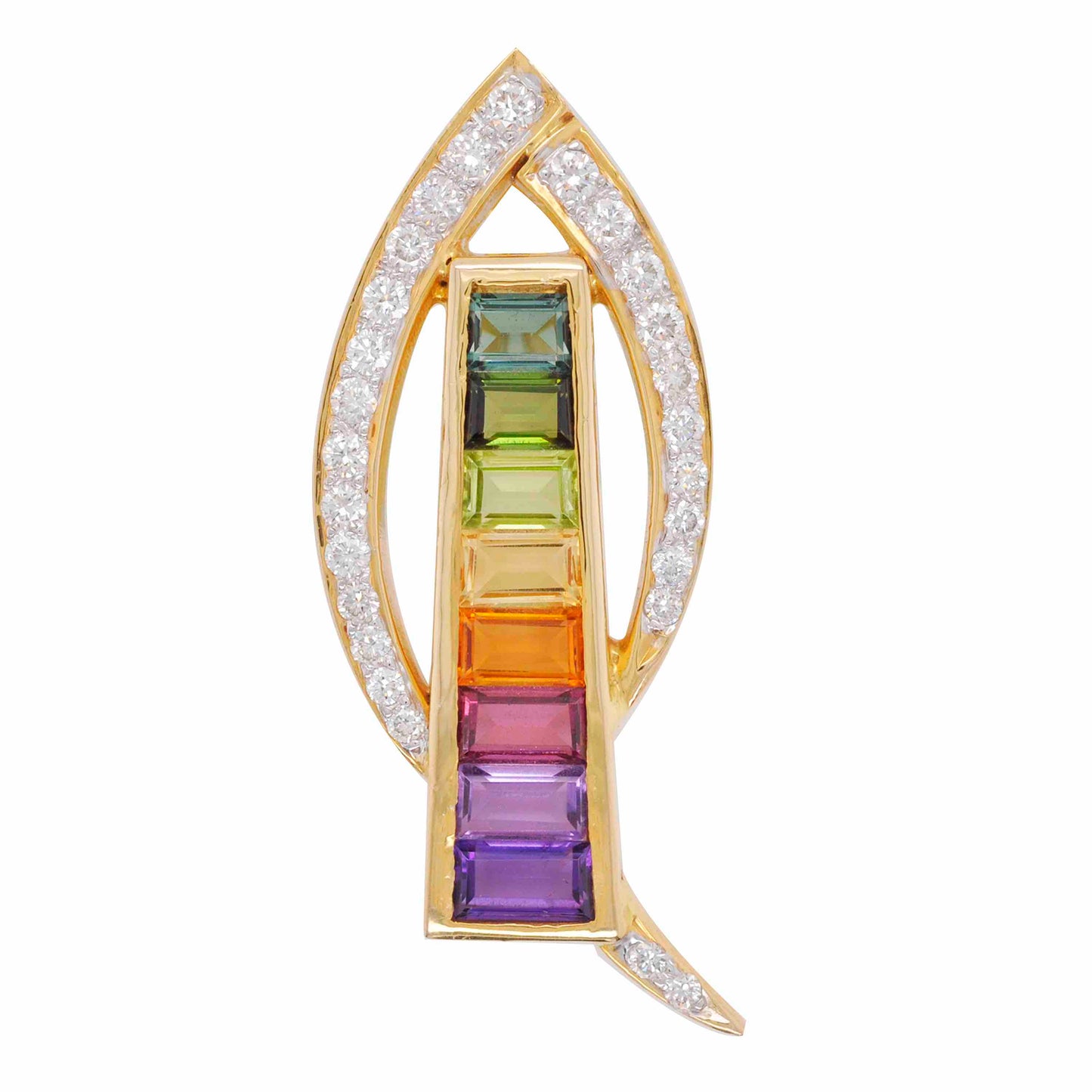 Rainbow gemstone pendant\