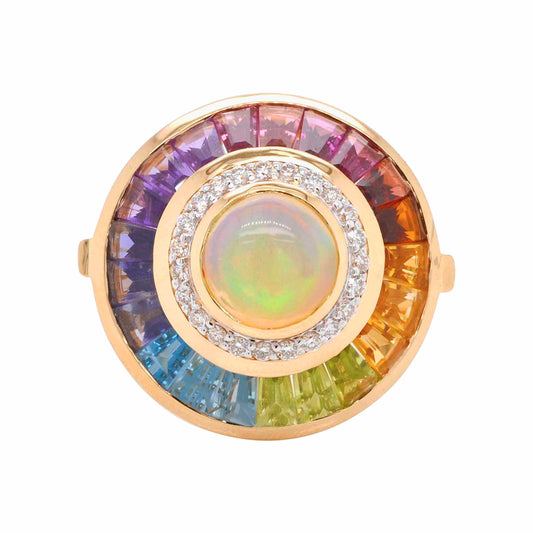 Ethiopian Opal Circular Ring