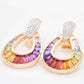 Customizable 18K gold multicolor dangle earrings