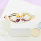 18K Gold Rainbow Gemstones Diamond Raindrop Bracelet