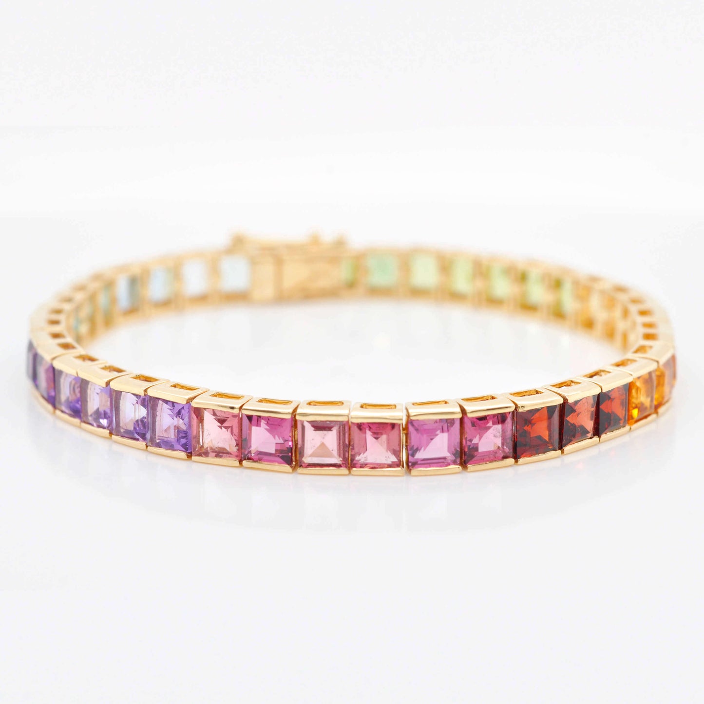 gold rainbow tennis bracelet