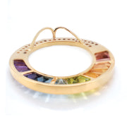Versatile Cleopatra-Inspired Pendant in Yellow Gold with Rainbow Gemstones