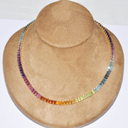 Rainbow Octagon Tennis Necklace