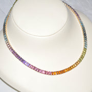 Rainbow Octagon Tennis Necklace