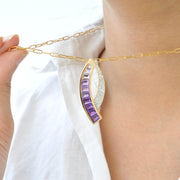 Sickle Amethyst Pendant Brooch