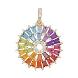Rainbow Orbit Diamond Pendant