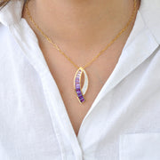 Sickle Amethyst Pendant Brooch