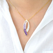 Sickle Amethyst Pendant Brooch