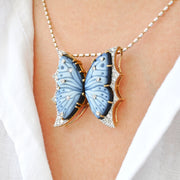 Butterfly Diamond Pendant Brooch