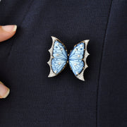 Butterfly Diamond Pendant Brooch