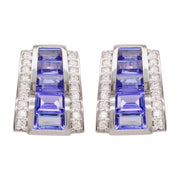 tanzanite stud earrings gold