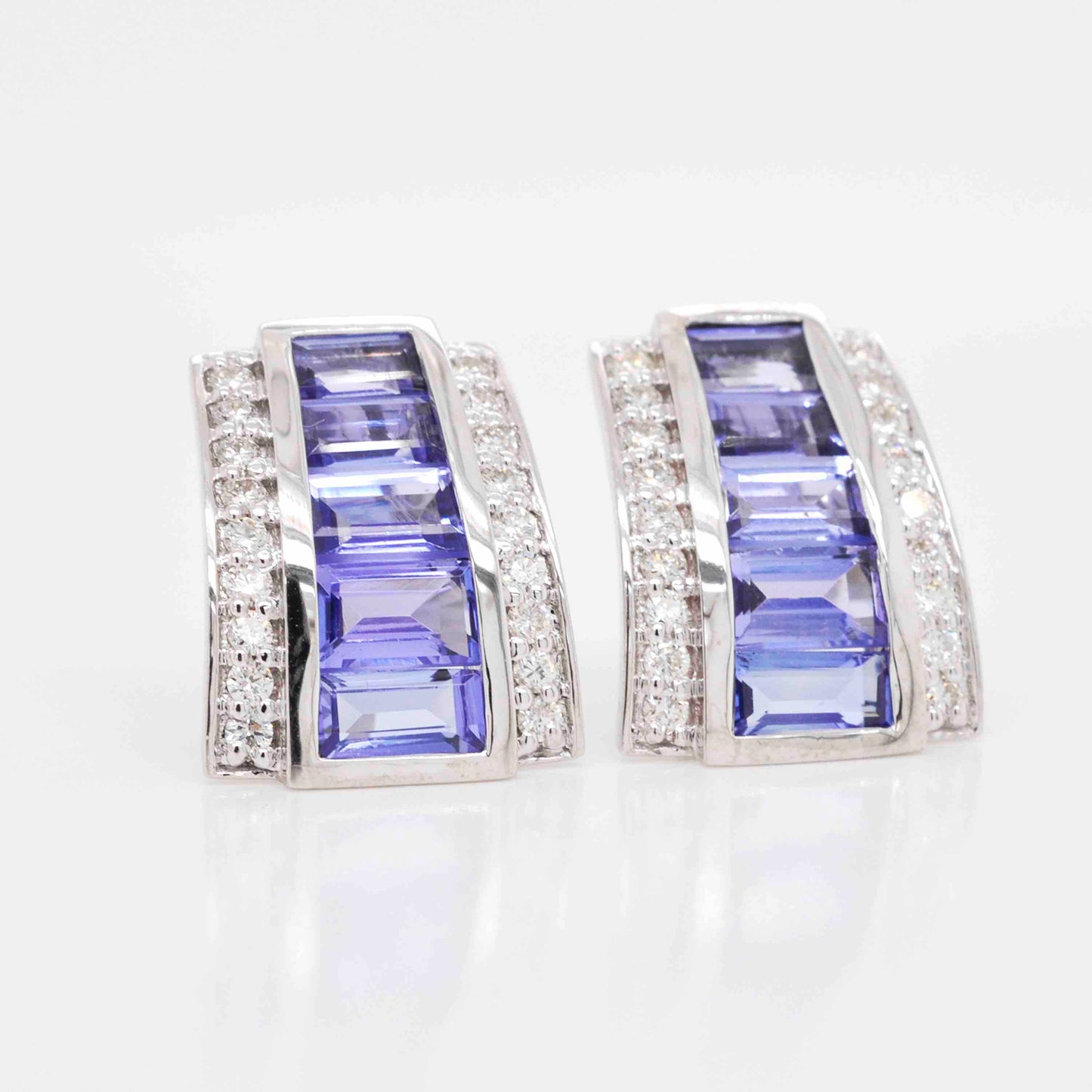 antique Tanzanite Diamond Stud Earrings