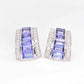 18K Gold Tanzanite Art deco Pyramid Diamond Stud Earrings - Vaibhav Dhadda Jewelry