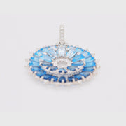 Orbit Blue Topaz Diamond Pendant
