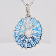 Orbit Blue Topaz Diamond Pendant