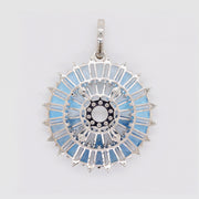Orbit Blue Topaz Diamond Pendant