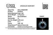 Circle Blue Topaz Diamond Pendant