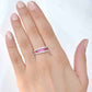 18K Gold Gradient Pink Tourmaline Baguette Diamond Ring