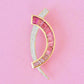 18K Gold "D" Channel-Set Pink Tourmaline Diamond Pendant Brooch