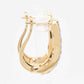 18k yellow gold pink tourmaline hoop huggie earrings