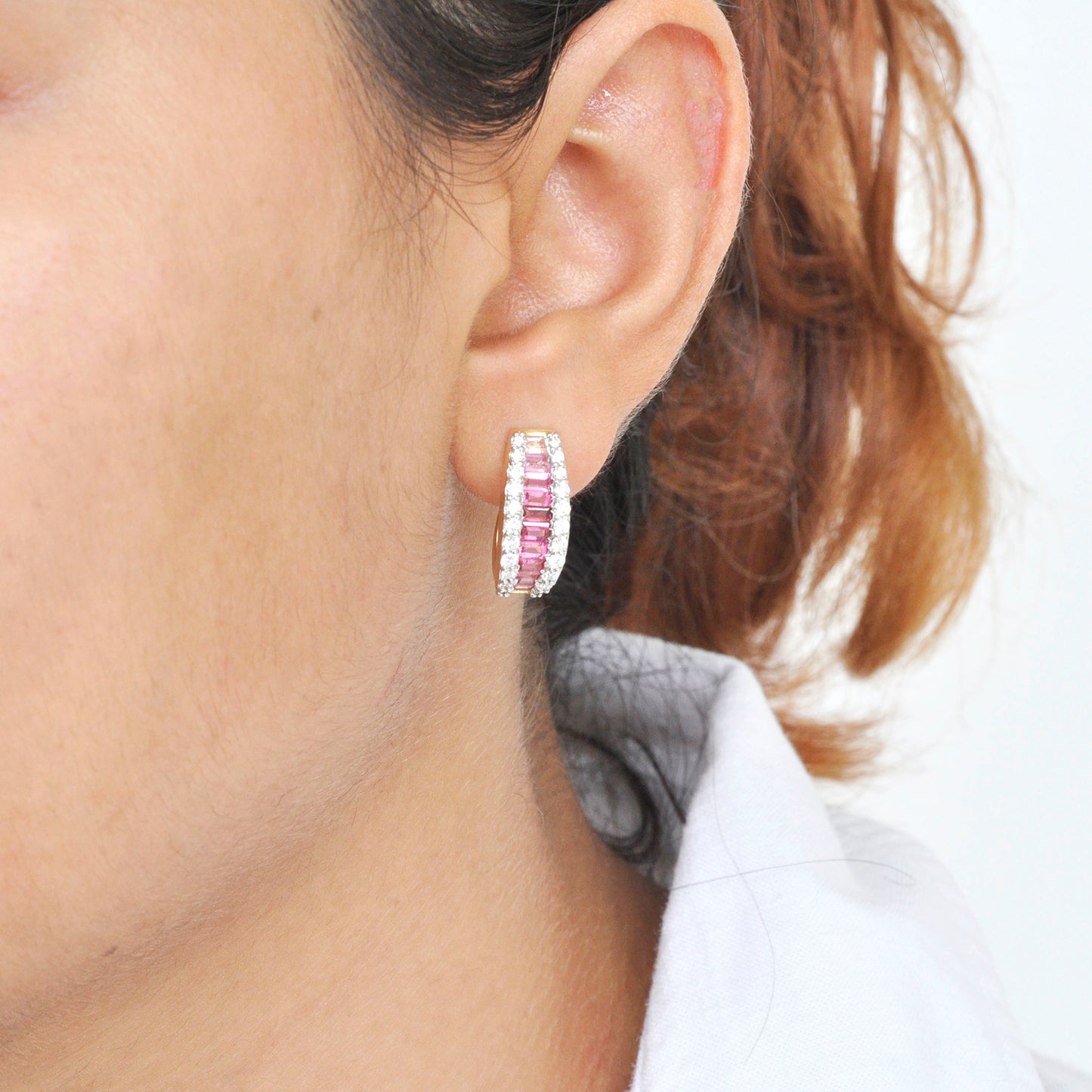 pink tourmaline dangle earrings