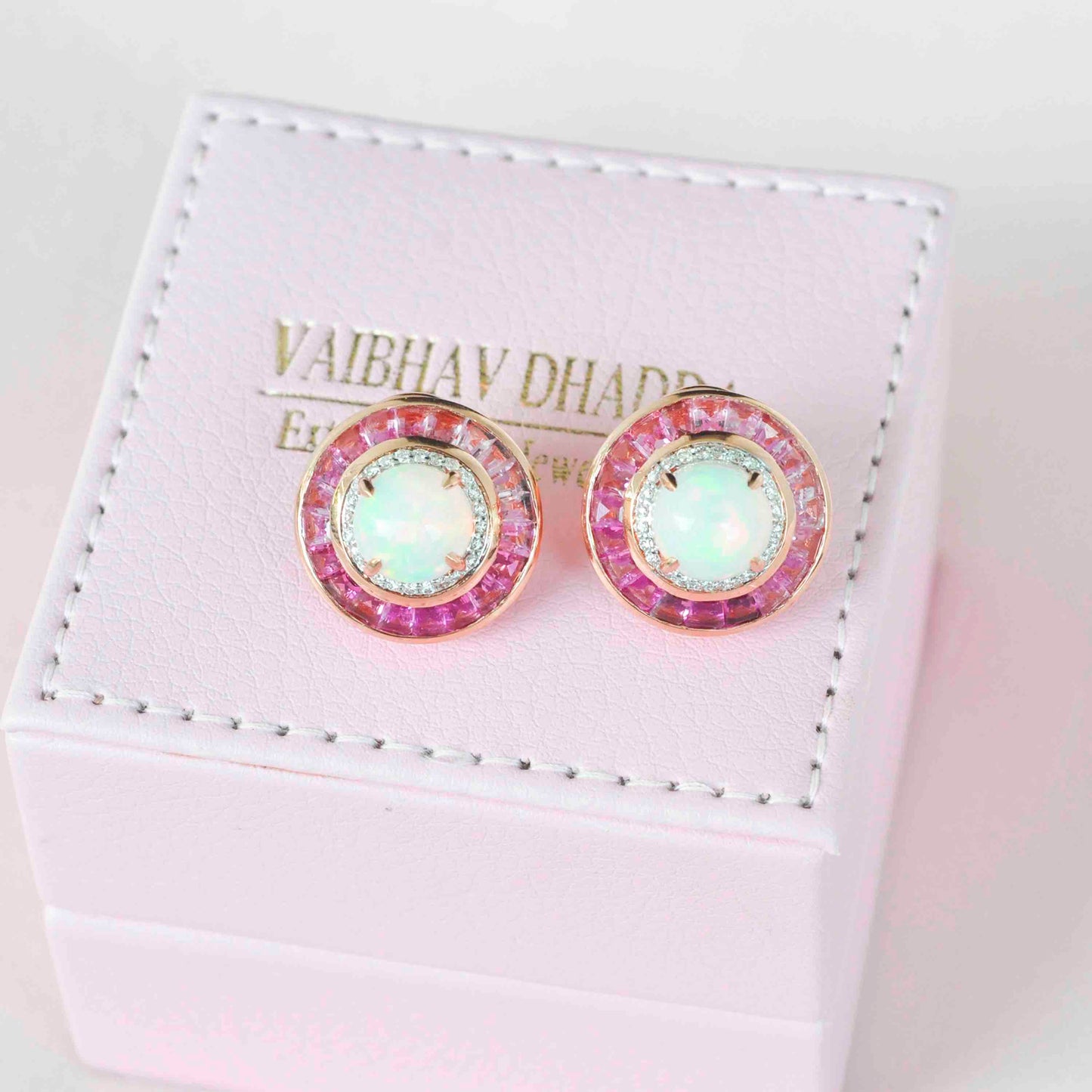 pink tourmaline earrings studs