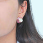 pink tourmaline earrings yellow gold
