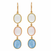 Rose Aquamarine Diamond Earrings