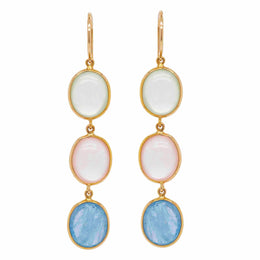 Rose Aquamarine Diamond Earrings