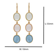 Rose Aquamarine Prehnite Diamond Earrings