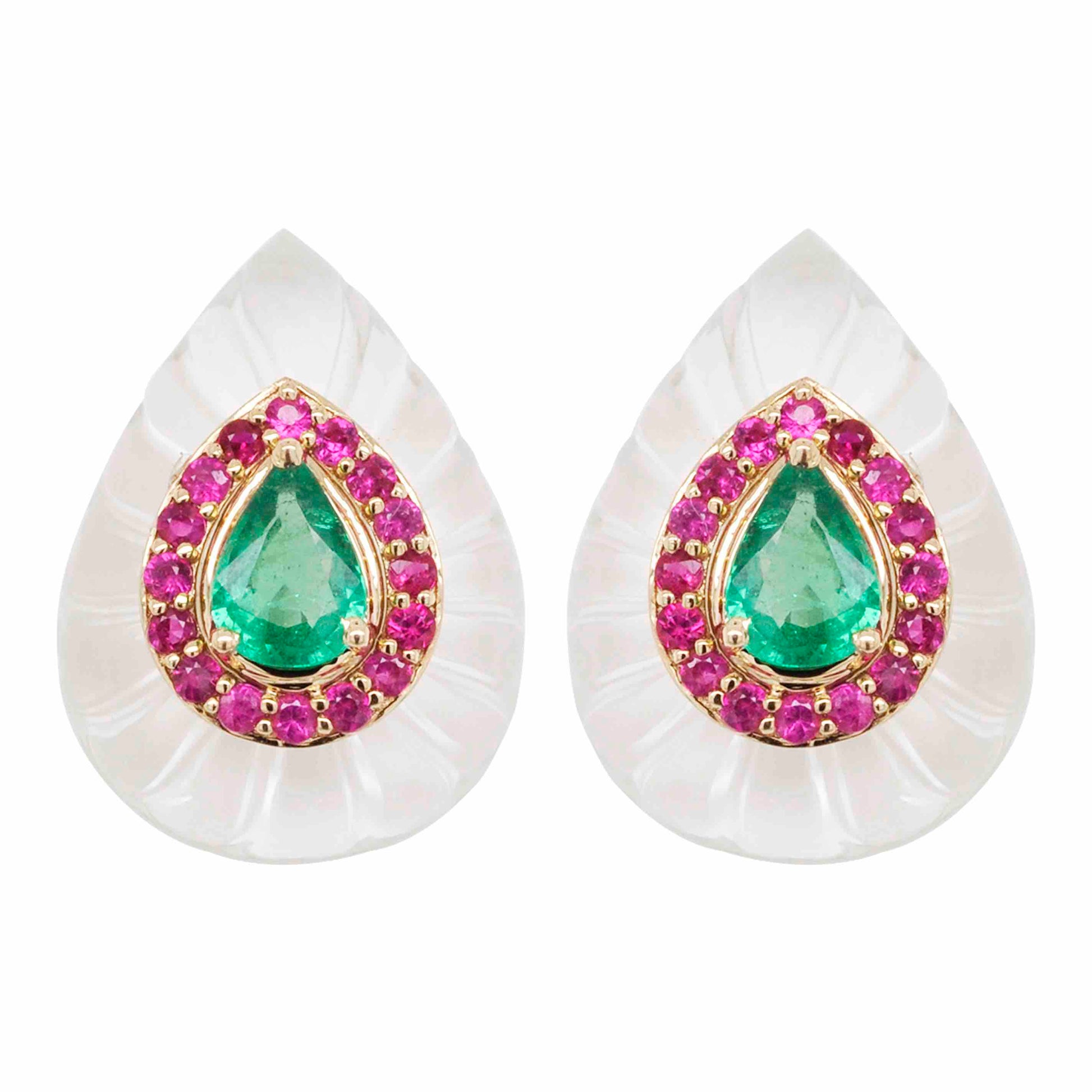 Emerald Ruby Studs