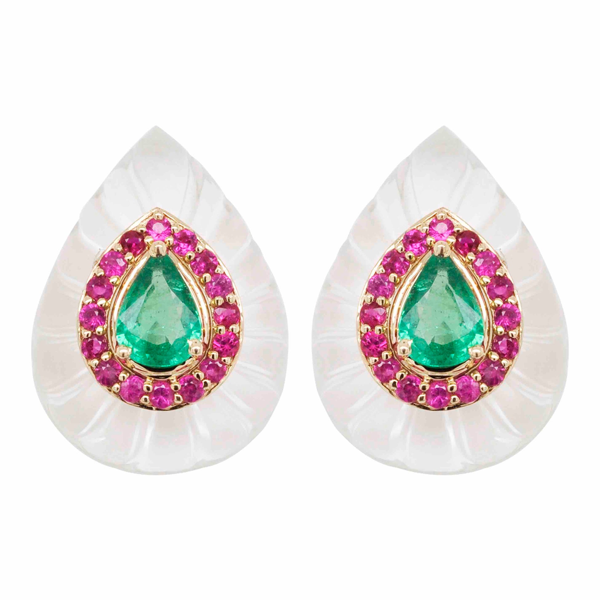 Emerald Ruby Studs