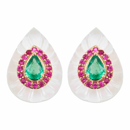 Emerald Ruby Studs