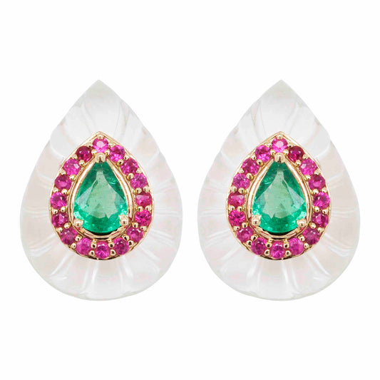 Emerald Ruby Studs