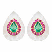 Emerald Ruby Studs