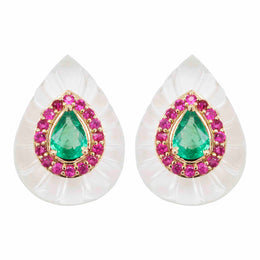 Emerald Ruby Studs