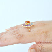 Circle Multi Citrine Rotating Ring