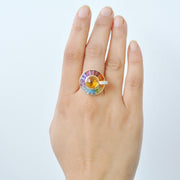 Circle Multi Citrine Rotating Ring